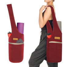 ALLEN & MATE 100% Cotton Unisex Yoga Mat Bag ? Versatile Carrier with Mat Straps, Large Storage Pockets Fits Yoga & Pilates Mats