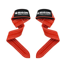 BEAR GRIP Leather Lifting Straps ? Weight Lifting Straps for Body Building, Deadlifts & Powerlifting ? Wrist Wraps and Gym Accessories for Strength