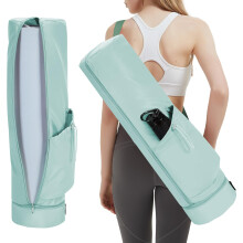 sportsnew Yoga Mat Bag Large with Carrying Strap, Bottle Pocket and Wet Compartment, Long Pilates Bag with Full Zipper for Thick Mat, Patent Pending