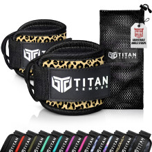 Titan Armour? Ankle Straps for Cable Machines | Gym Cuffs w/Heavy-Duty Steel Double D-Rings & Adjustable Strap | Lower Body Workouts Inc. Leg