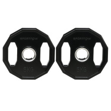 SPORTNOW Olympic Weight Plates Set, Metal and Rubber Bumper Plates Weights Discs with 2"/5cm Holes, for Home Gym Weight Lifting Strength Training, 2 x