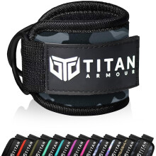 Titan Armour? Single Ankle Straps for Cable Machines | Gym Cuffs w/Heavy-Duty Steel Double D-Rings & Adjustable Strap | Lower Body Workouts Inc. Leg