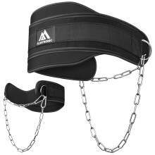 flintronic Dip Belt for Weight Lifting, Gym Lifting Belt with 39" Adjustable Steel Chain, Back Support, Supports 220lbs, for Pull Ups, Bodybuilding,