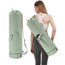 sportsnew Yoga Mat Bag Large with Adjustable Carry Strap Pilates Bag with Bottle Pocket and Wet Compartment, Green (Patent Pending)