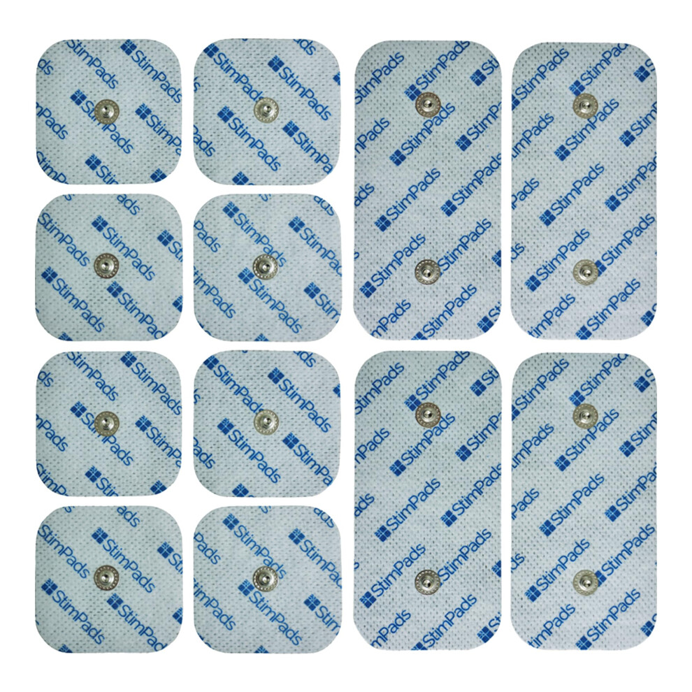 Stimpads Tens Electrode Pads Compatible With Compex Devices. Combi-Pack Of 50X50 And 50X100mm With Double 3.75Mm Easy Snap Ems Machine Replacement