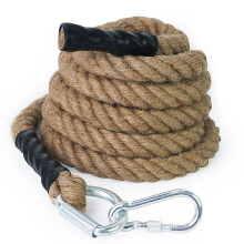 Aoneky Gym Climbing Rope with Clip, 30mm/40mm /50mm, 3-9M, Jute Battle Rope for Training, Fitness, Strengthen Muscle Power Inddor Outdoor (30mm ? 10