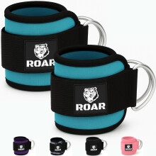 Roar? Ankle Cuff For Cable Machines,Pulley Anklets, 2 Gym Anklets, Ankle Weighted Anklet Pulley Machine, Weighted Anklets, Fat Gripz Glute Weights,