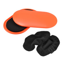 sourcing map Exercise Core Sliders, Oval Glider Discs with Feet Covers, Dual Sided Usage in Home Gym for Full Body Workout, Orange