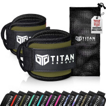 Titan Armour? Ankle Straps for Cable Machines | Gym Cuffs w/Heavy-Duty Steel Double D-Rings & Adjustable Strap | Lower Body Workouts Inc. Leg
