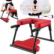 Aisny Yoga Headstand Stool, Foldable Yoga Headstand Chair for Home and Gym Steel PU Pad Yoga Accessories Fitness Accessories with Yoga Stretch Band