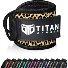 Titan Armour? Single Ankle Straps for Cable Machines | Gym Cuffs w/Heavy-Duty Steel Double D-Rings & Adjustable Strap | Lower Body Workouts Inc. Leg