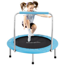 SereneLife Foldable Trampoline for Adults and Kids 91/102cm, Indoor Outdoor Mini Fitness Rebounder with Foam Handle, Compact Exercise Equipment for