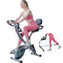 AceFuture 4-IN-1 Exercise Bikes for Home Use, Folding Indoor Stationary Cycling Bike with Arm/Leg Workout Bands,16 Levels Magnetic Resistance Fitness