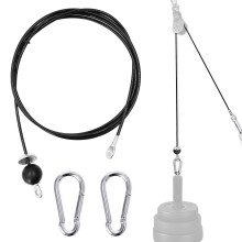 Favuit Fitness Steel Cable Home Gym Replacement Pulley Cables Heavy Duty Fitness Steel Wire Rope 1.5M/2M/2.5M Weight Pulley Cable System LAT Pulldown