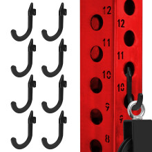 Topfinder Storage Hooks for Power Cage Squat Rack, Heavy Duty Steel J Hook for Gym Equipment (8Pcs-Black)