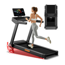 CURSOR FITNESS Foldable Treadmill for Home with 20% Incline, 14KM/H Folding Treadmills with Handles, Portable Indoor Running Machine with 180KG Weight