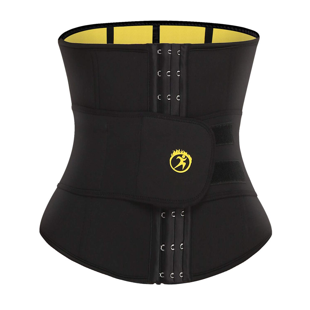 Sexywg Black Waist Trainer Trimmer Sauna Sweat Belt Neoprene Exercise Belt Body Shaper Tummy Control Cincher