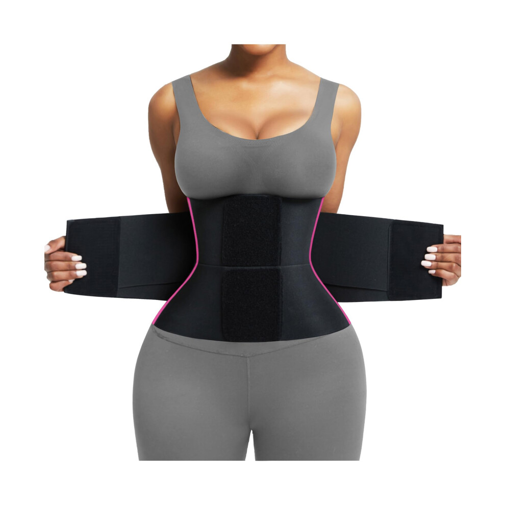 Feelingirl Red Women Neoprene Workout Waist Trainer Belt Tummy Control Waist Cincher Trimmer Sauna Perspiring Workout Postnatal Body Shaper Rose 3XL