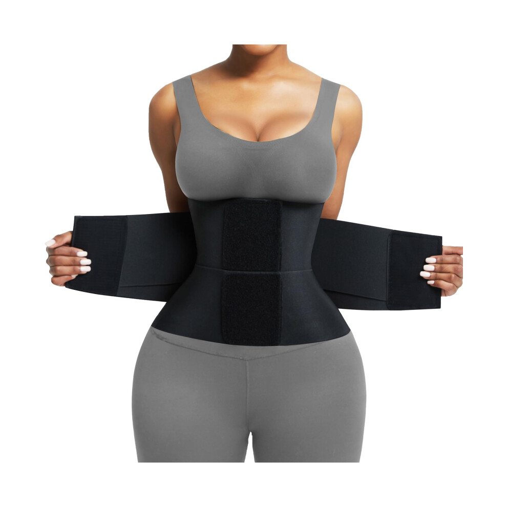 Feelingirl Black Women Neoprene Workout Waist Trainer Belt Tummy Control Waist Cincher Trimmer Sauna Perspiring Workout Body Shaper 3XL