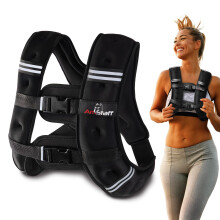 Amstaff Fitness Weighted Vest - Weight Vest for Running, Strength Training & Muscle Building, Features Reflective Stripe for Safe Outdoor Workouts