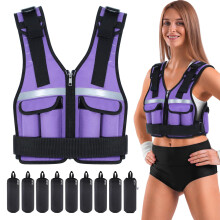 Sportneer Adjustable Weight Vest 0.9kg to 8kg, 9-in-1 Quickly Adjustable Running Vest for Men and Women, Strength Training, Calisthenics and Gym,