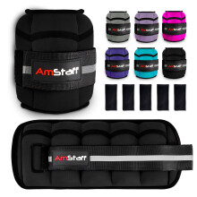 AmStaff Fitness Adjustable Ankle Weights 1 Pair 2 4 6 8 10 Lbs Leg Weight Straps for Strength Training, Walking, Jogging, Running, and Fitness