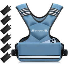 BAGAIL Adjustable Weighted Vest 4-10lb, Removable Iron Sand Bags, Adjustable Bust Size, Heavy Duty Fitness Vest for Man Woman, Ideal for Gym Workouts