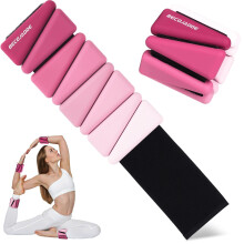 BECOJADDE Ankle Weights Set of 2 (Each 0.9kg) for Women Men Adjustable Silicone Wrist Weights Wearable Arm & Leg Weights for Home Pilates Yoga Walking