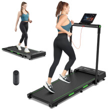 THERUN Folding Treadmill for Home, 2.5HP Under Desk Treadmill w/Remote and LED Display, Foldable Walking Pad w/ 3 Countdown Modes & 12 Programs, Shock