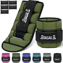 BAGAIL Adjustable Ankle Weights 2 Pack, with Detachable Sandbags, Wearable Wrist & Ankle Weight Straps, 0.4-1.6kg Per Strap, 15-31cm Circumference,