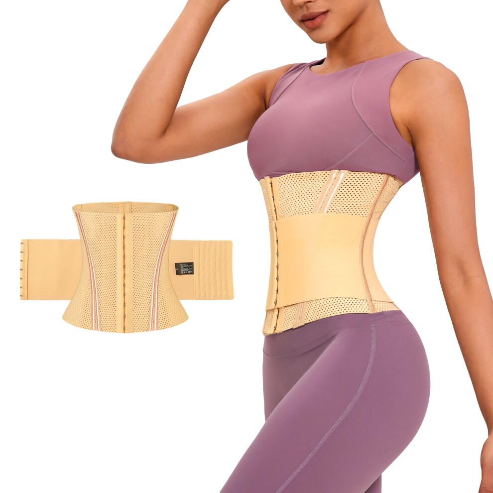 Pqweuu Beige Waist Cinchers Womens Waist Trainer Corset Breathable Shapewear Back Support Girdle Postpartum Belly Band Body Shaper Sport Belt (,