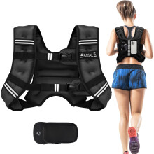 BAGAIL Weighted Vest for Strength Training, 12kg Weight Vest with Adjustable Bust Size, Reflective Stripe and Convenient Pocket, Ideal for Workouts,