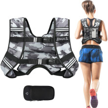 BAGAIL Weighted Vest for Strength Training, 12kg Weight Vest with Adjustable Bust Size, Reflective Stripe and Convenient Pocket, Ideal for Workouts,