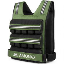 Amonax Weighted Vest for Women and Men, 10kg/20kg/30kg Adjustable Weight Vests with Reflective for Fitness Workout, Weighted Running Vest for Walking,
