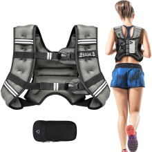 BAGAIL Weighted Vest for Strength Training, 12kg Weight Vest with Adjustable Bust Size, Reflective Stripe and Convenient Pocket, Ideal for Workouts,