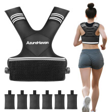 AzureHaven Adjustable Weighted Vest for Women, | 2-4.5kg/4.5-9kg/9-14.5kg Rucking Vest with 6 Ironsand Weights, Great Weighted Vest for Running,