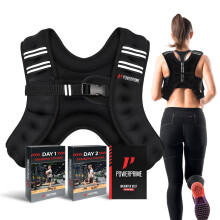 PowerPrime? Weighted Vest ? Adjustable, Unisex Fitness Vest for a Comfortable Fit on All Body Types, Plus-Size ? Neoprene Material, Reflective Strips,