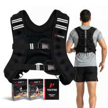 PowerPrime? Weighted Vest ? Adjustable, Unisex Fitness Vest for a Comfortable Fit on All Body Types, Plus-Size ? Neoprene Material, Reflective Strips,