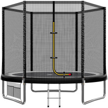 JUMMICO Garden Trampoline for Children, 6ft/7.5ft/10ft/12ft Trampoline Outdoor Safety net and Padded Poles for Children Indoor Outdoor Fitness,Maximum
