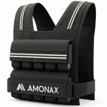 Amonax Weighted Vest for Women and Men, 10kg/20kg/30kg Adjustable Weight Vests with Reflective for Fitness Workout, Weighted Running Vest for Walking,