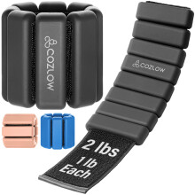 Cozlow - Ankle & Wrist Weights for Men & Women - Adjustable Silicone Workout Bands for Fitness & Strength Training - Wearable Leg & Cuff Weight Straps