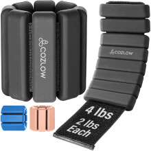 Cozlow - Ankle & Wrist Weights for Men & Women - Adjustable Silicone Workout Bands for Fitness & Strength Training - Wearable Leg & Cuff Weight Straps