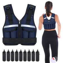 Sportneer Adjustable Weight Vest 0.9kg to 8kg, 9-in-1 Quickly Adjustable Running Vest for Men and Women, Strength Training, Calisthenics and Gym,