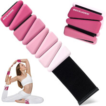 BECOJADDE Ankle Weights Set of 2 (Each 0.45kg) for Women Men Adjustable Silicone Wrist Weights Wearable Arm & Leg Weights for Home Pilates Yoga
