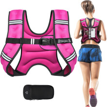 BAGAIL Weighted Vest for Strength Training, 5kg Weight Vest with Adjustable Bust Size, Reflective Stripe and Convenient Pocket, Ideal for Workouts,