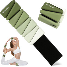 BECOJADDE Ankle Weights Set of 2 (Each 0.9kg) for Women Men Adjustable Silicone Wrist Weights Wearable Arm & Leg Weights for Home Pilates Yoga Walking