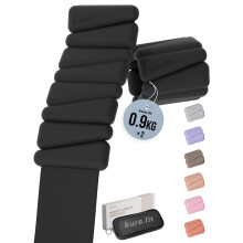 kure.fit Pilates Weight | Wrist & Ankle Weights for Women | Weighted Bangles | 0.9KG Each (Set of 2) | Black