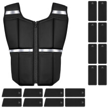 ONETWOFIT Adjustable Weighted Vest Men 45 lbs, Rucking Vests for Walking with Zipper/16pcs Silicone Weights, Strength Training Workout Vest for