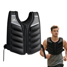 RHINOSPORT Weighted Vest for Men & Women, 15lb/6.8kg Fixed Weight with Soft Shoulder Pads, Non-Bulky 3D Design for Running, Strength Training & Gym,