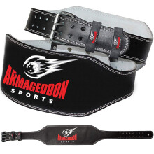 Weight Lifting Belt - 6 Inch Genuine Leather Padded Gym Belt - Supports and reduces stress - Ensures comfort and protection - Premium Quality, XL